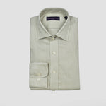 Linen Spread Collar Shirt in Light Olive