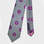 Hoops on Puppy Tooth Silk Tie in Pink