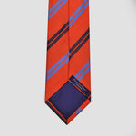 Blue & Orange Stripes Tussah Silk Tie