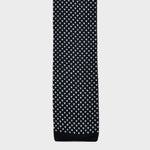 Speckle Silk Knitted Tie in Navy & White