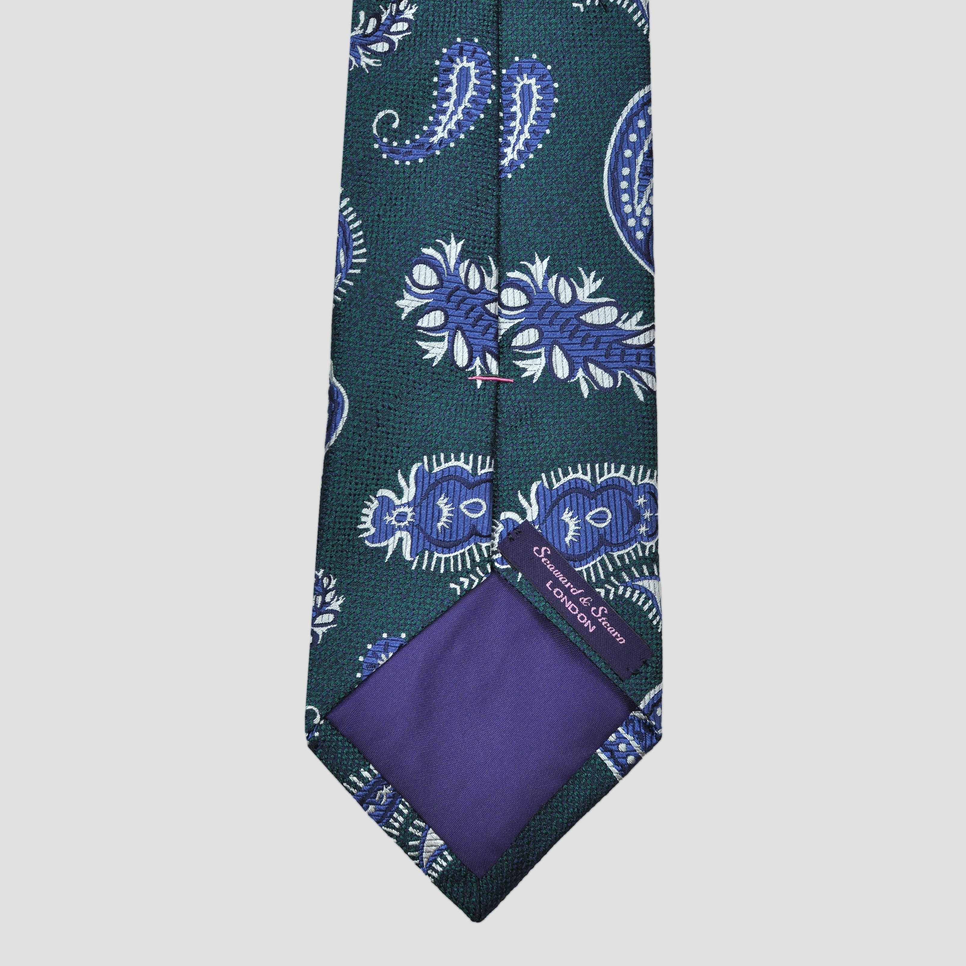 Green & Blue Paisley Natte Silk Tie