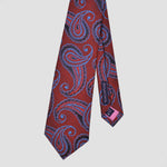 Red & Blue Paisley Natte Silk Tie