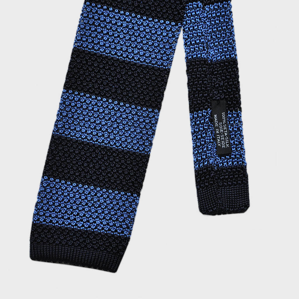 Blue Stripes Silk Knitted Tie