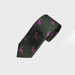 English Woven Silk 'Pink Rabbit' Tie in Olive