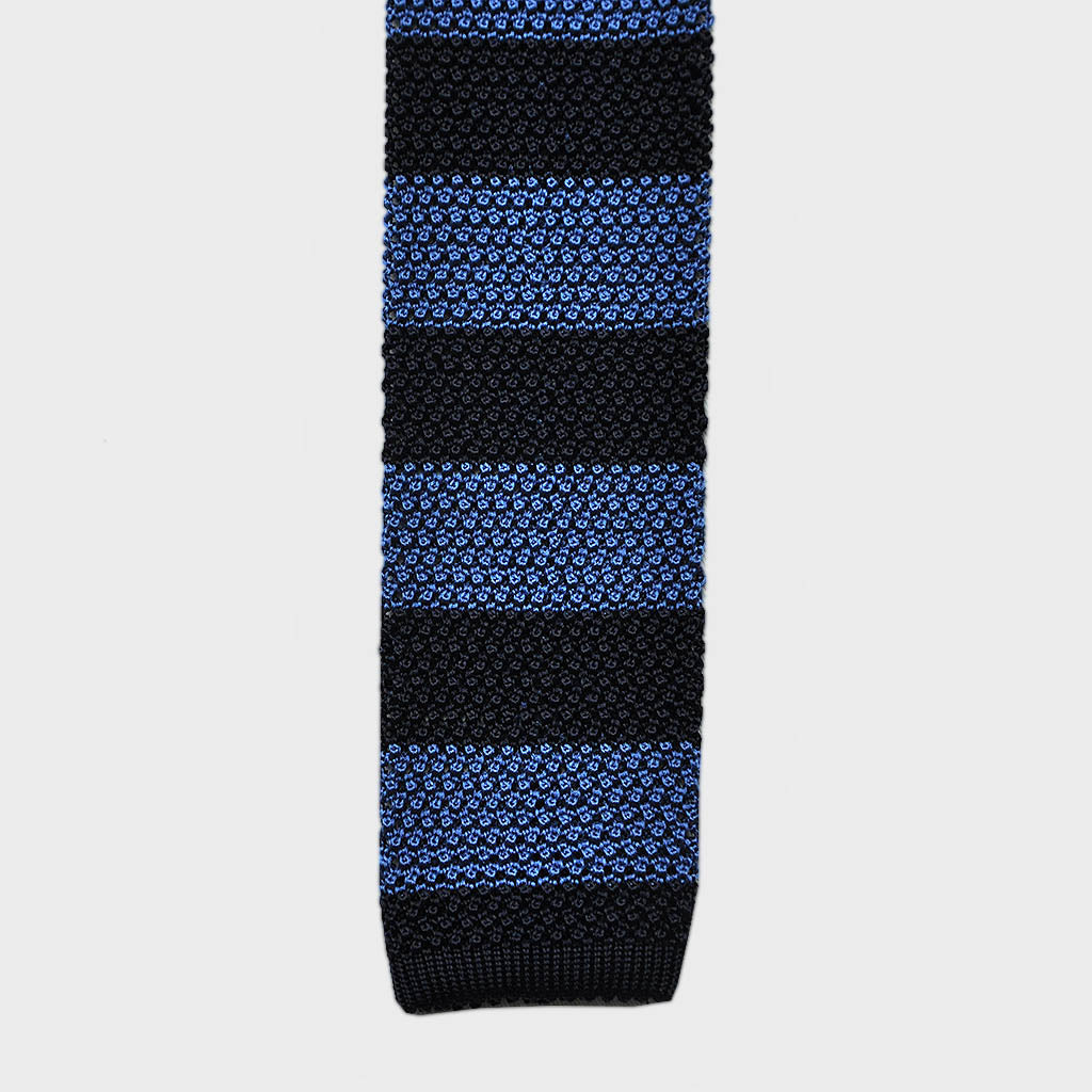 Blue Stripes Silk Knitted Tie