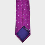 Little Squares on Textured Weave Bottle Neck Silk Tie in Purple