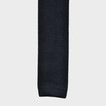 Grey Blue Silk Knitted Tie