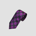 Big Dots Silk Tie in Brown & Purple