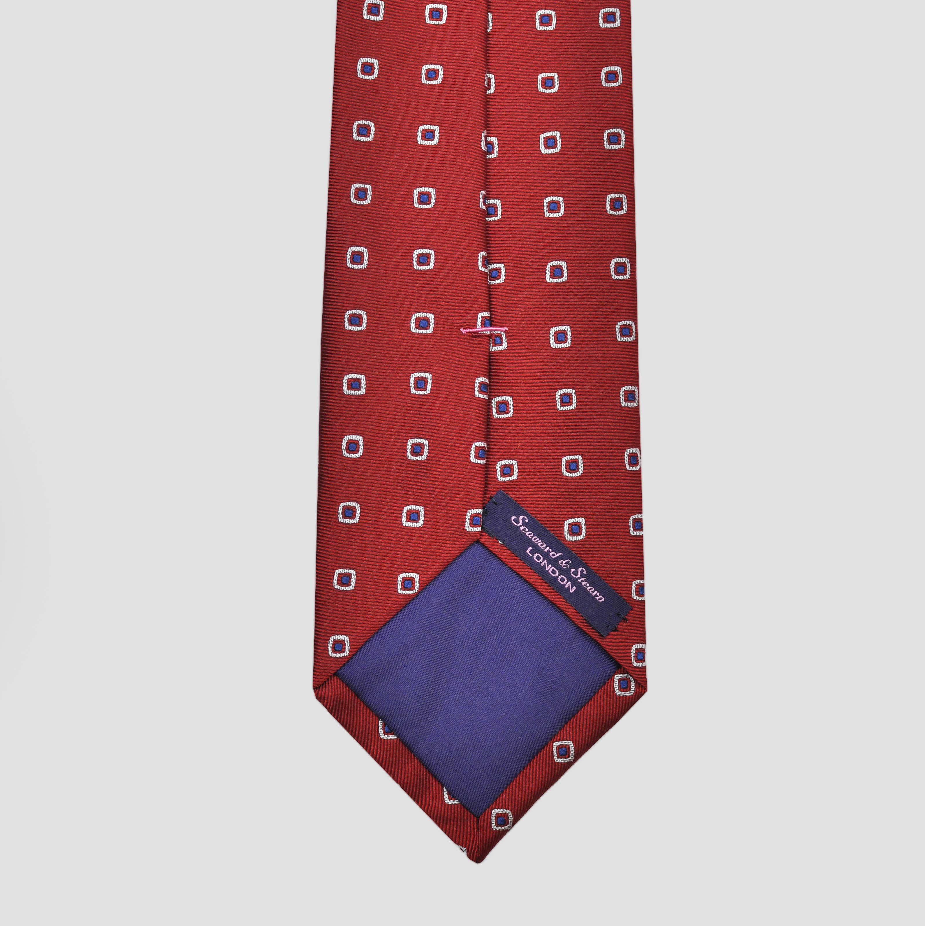 Geometric Repeat Silk Tie in Red, White & Blue
