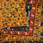 Flowers & Florets Reversible Panama Silk Pocket Square in Earthy Colours