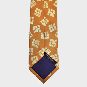 Cool Geometric Textured Silk Tie in Sunset Yellow