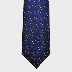 Cool Geo's Woven Silk Tie in Blues